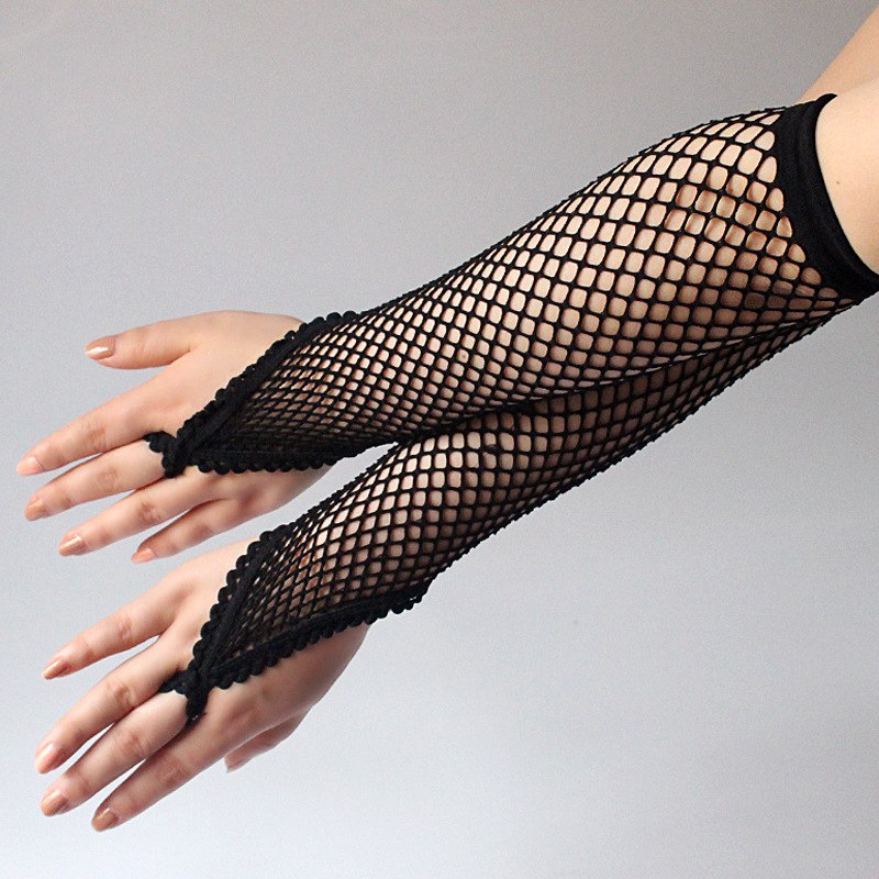 Black New Women Long Fishnet G - Women'S Fashion Gloves のレビューと価格