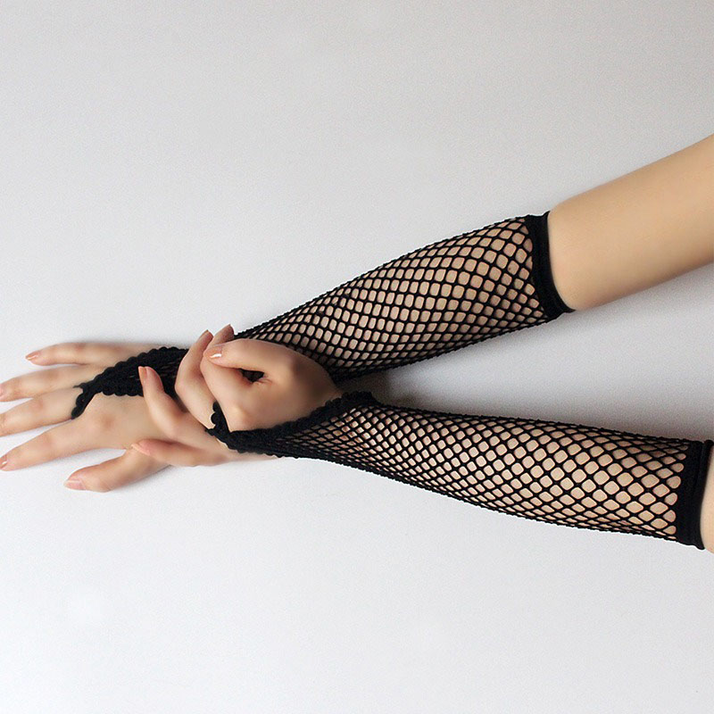 Black New Women Long Fishnet G - Women'S Fashion Gloves のレビューと価格