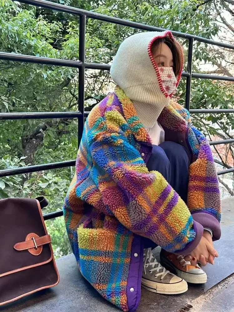 Women Coat Polar Fleece Plaid  - Sherpa Coat Women のレビューと価格
