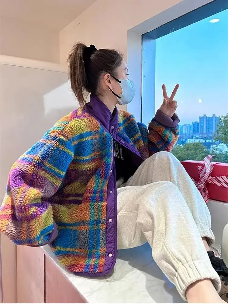 Women Coat Polar Fleece Plaid  - Sherpa Coat Women のレビューと価格