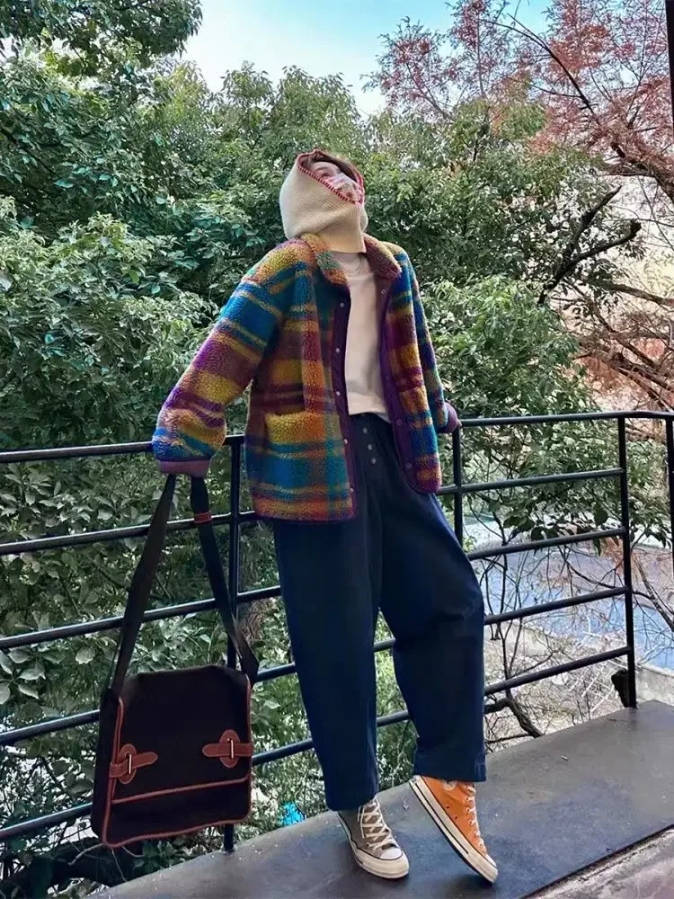 Women Coat Polar Fleece Plaid  - Sherpa Coat Women のレビューと価格