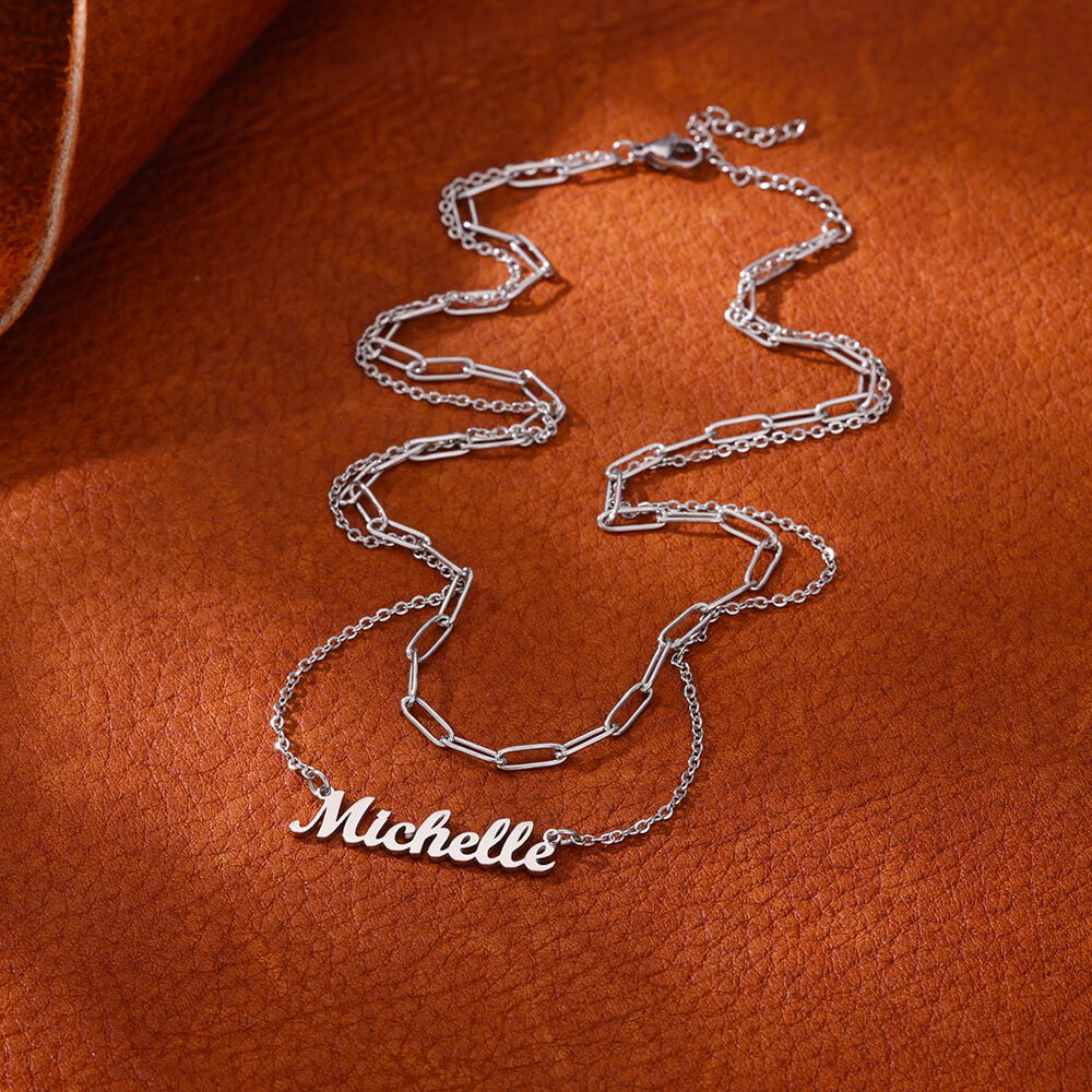 Custom Double-layer Name Neckl - Women Fashion Names のレビューと価格