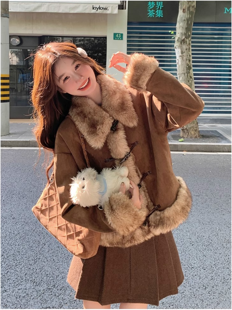 Women's Vintage Faux Fur Suede - Sherpa Coat Women のレビューと価格