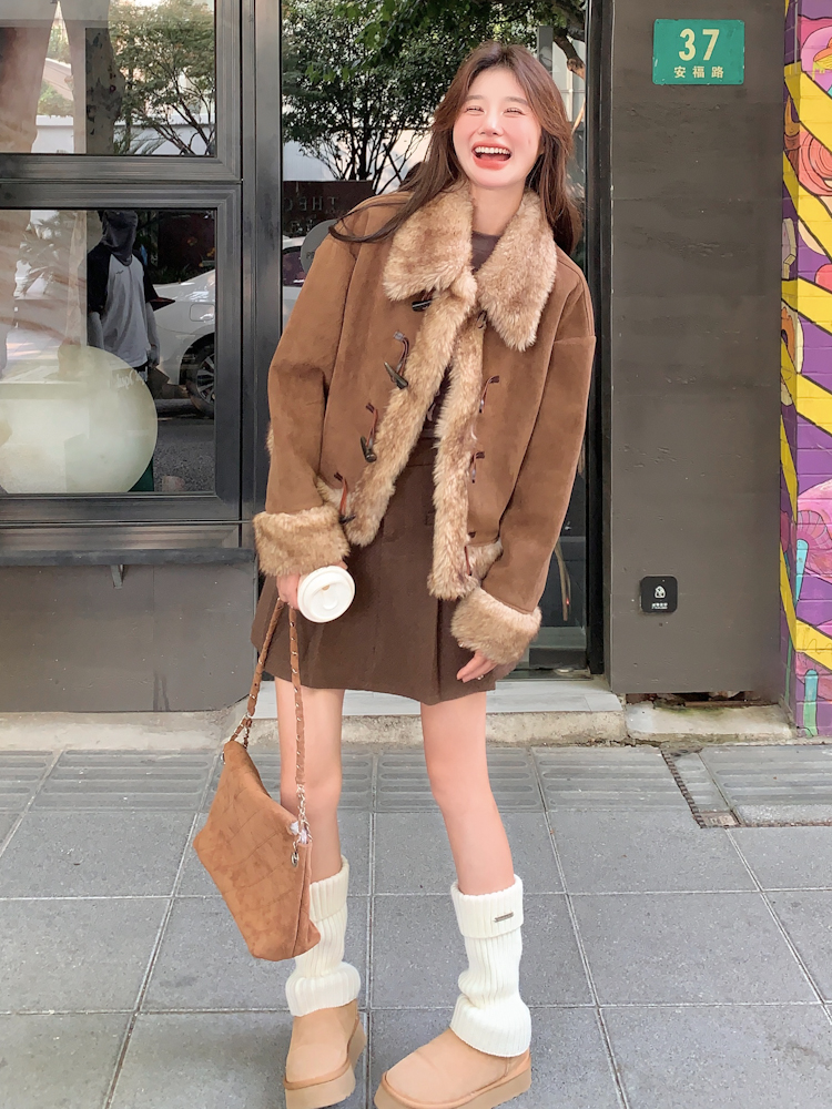 Women's Vintage Faux Fur Suede - Sherpa Coat Women のレビューと価格