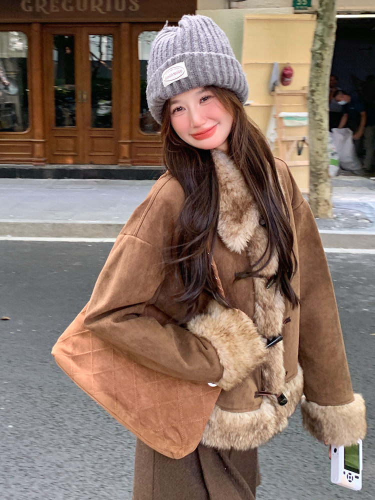 Women's Vintage Faux Fur Suede - Sherpa Coat Women のレビューと価格
