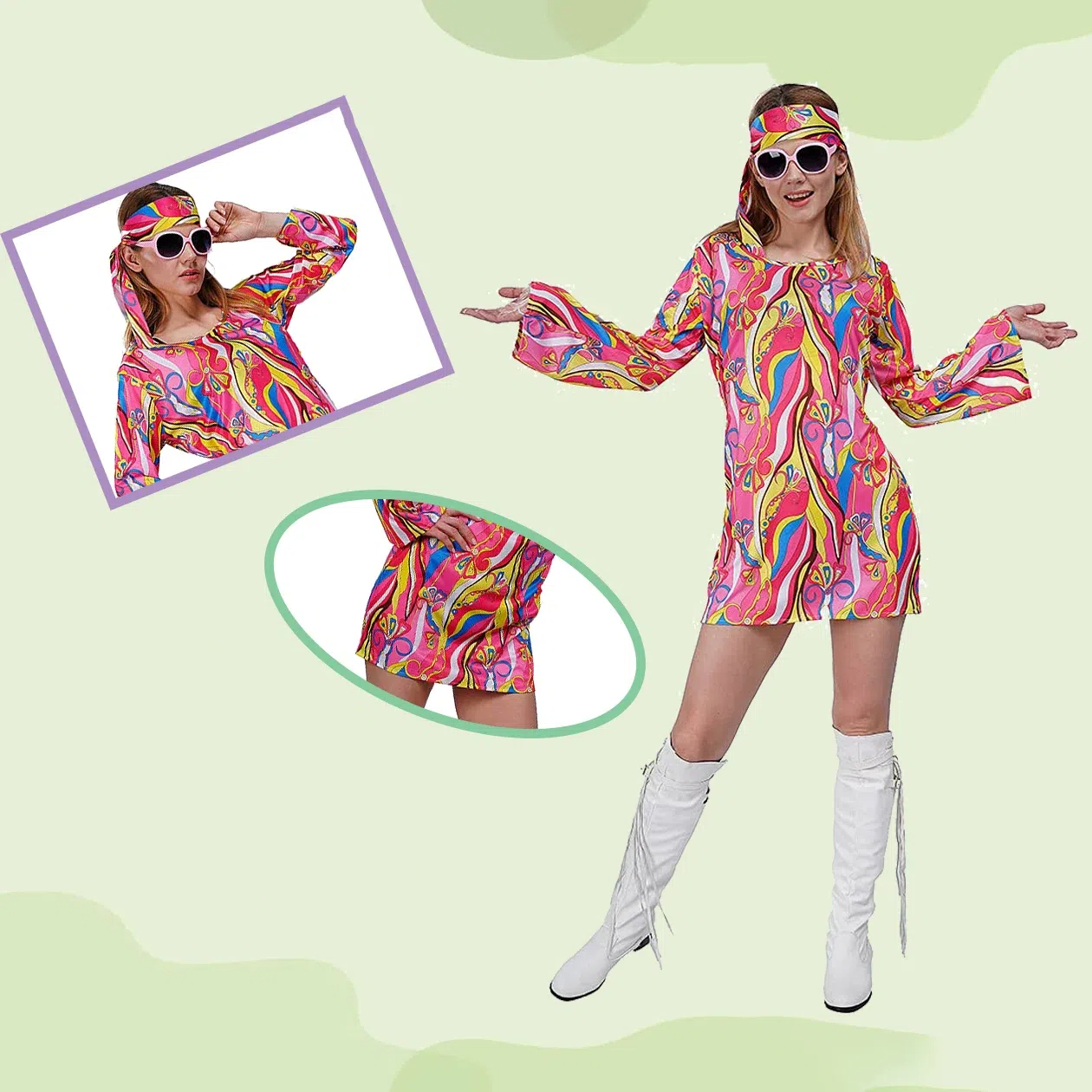 Hippie Cosplay Costumes 1960s  - Women'S Fashion In The 1960S のレビューと価格