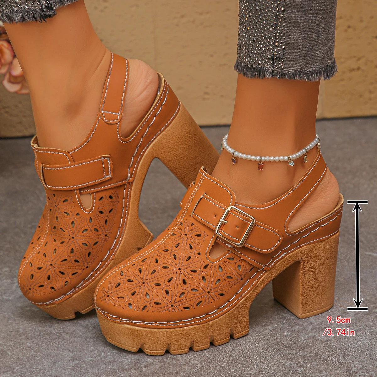 Large Size Women's Thick Heel  - Women Fashion Hats のレビューと価格