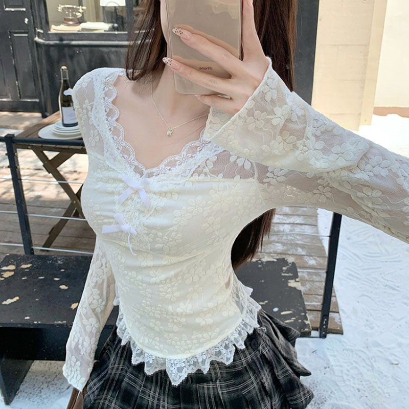 Women Long Sleeved T-shirt V-n - Women Fashion Style のレビューと価格