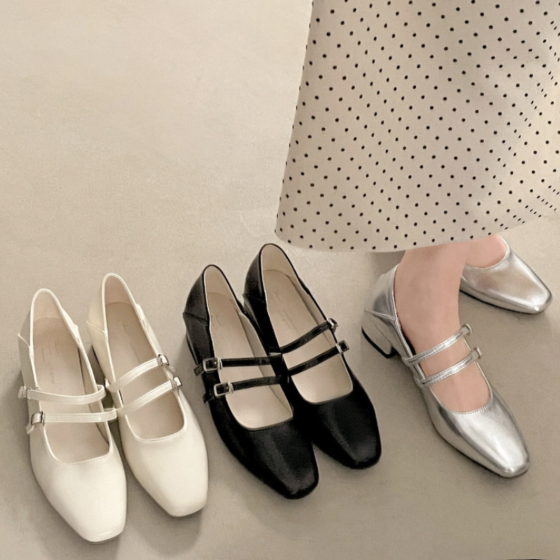 Square Toe Low Heel Women Silv - Women Fashion Style のレビューと価格