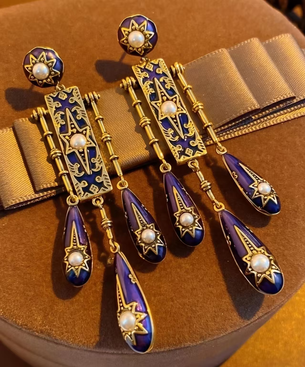 Retro Victorian Era Blue Ename - Women'S Fashion Victorian Era のレビューと価格