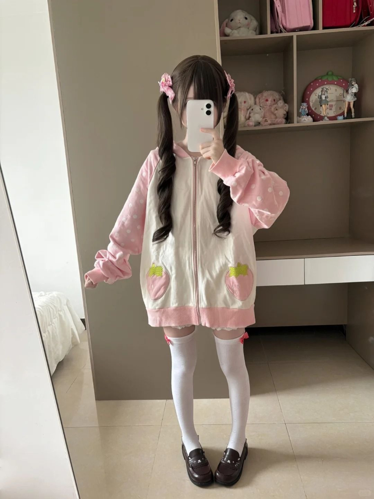 Japanese Sweet Kawaii Hooded C - Women'S Fashion Zip Hoodie のレビューと価格