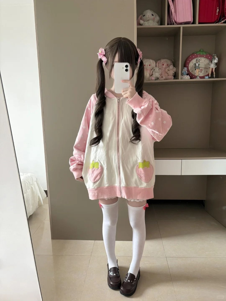Japanese Sweet Kawaii Hooded C - Women'S Fashion Zip Hoodie のレビューと価格