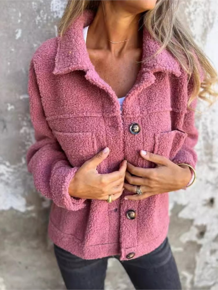 Casual Solid Jackets Coat For  - Sherpa Coat Women のレビューと価格