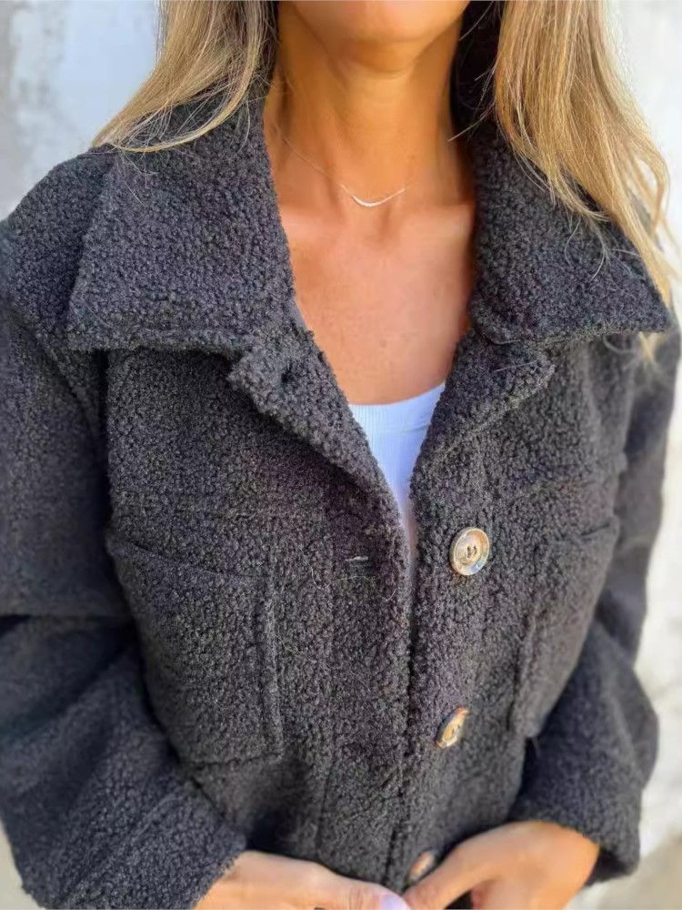 Casual Solid Jackets Coat For  - Sherpa Coat Women のレビューと価格