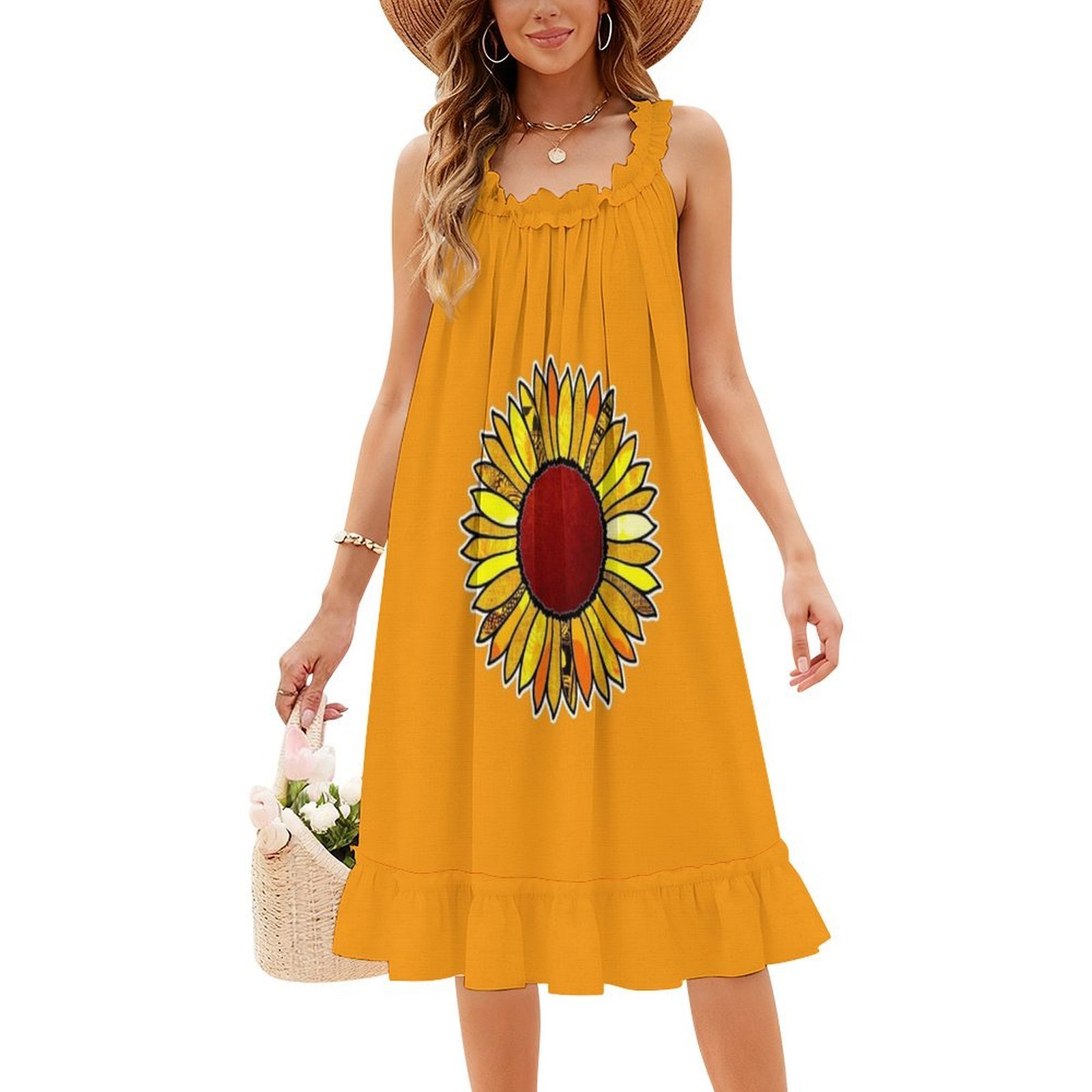 Retro Sunflower Boho Chic Dres - Women Fashion Gown のレビューと価格
