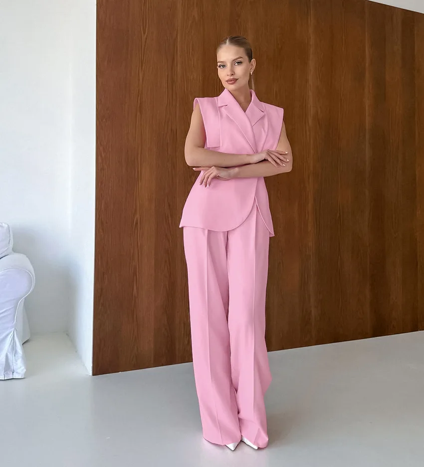 Pink Waistcoat Pants Suit Wome - Women'S Fashion Suit のレビューと価格