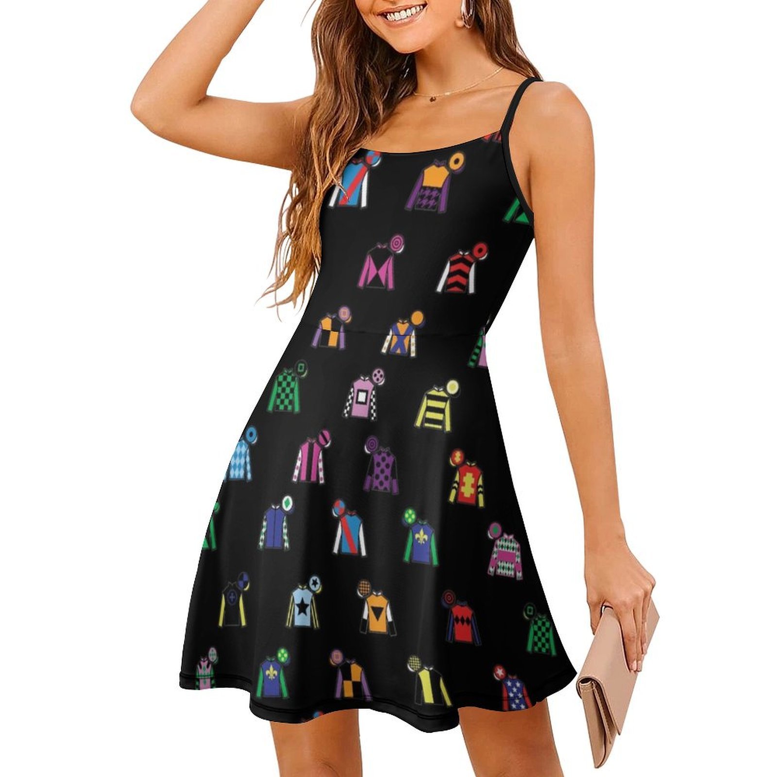 Horse Racing Jockey Silk Print - Women Fashion Gown のレビューと価格