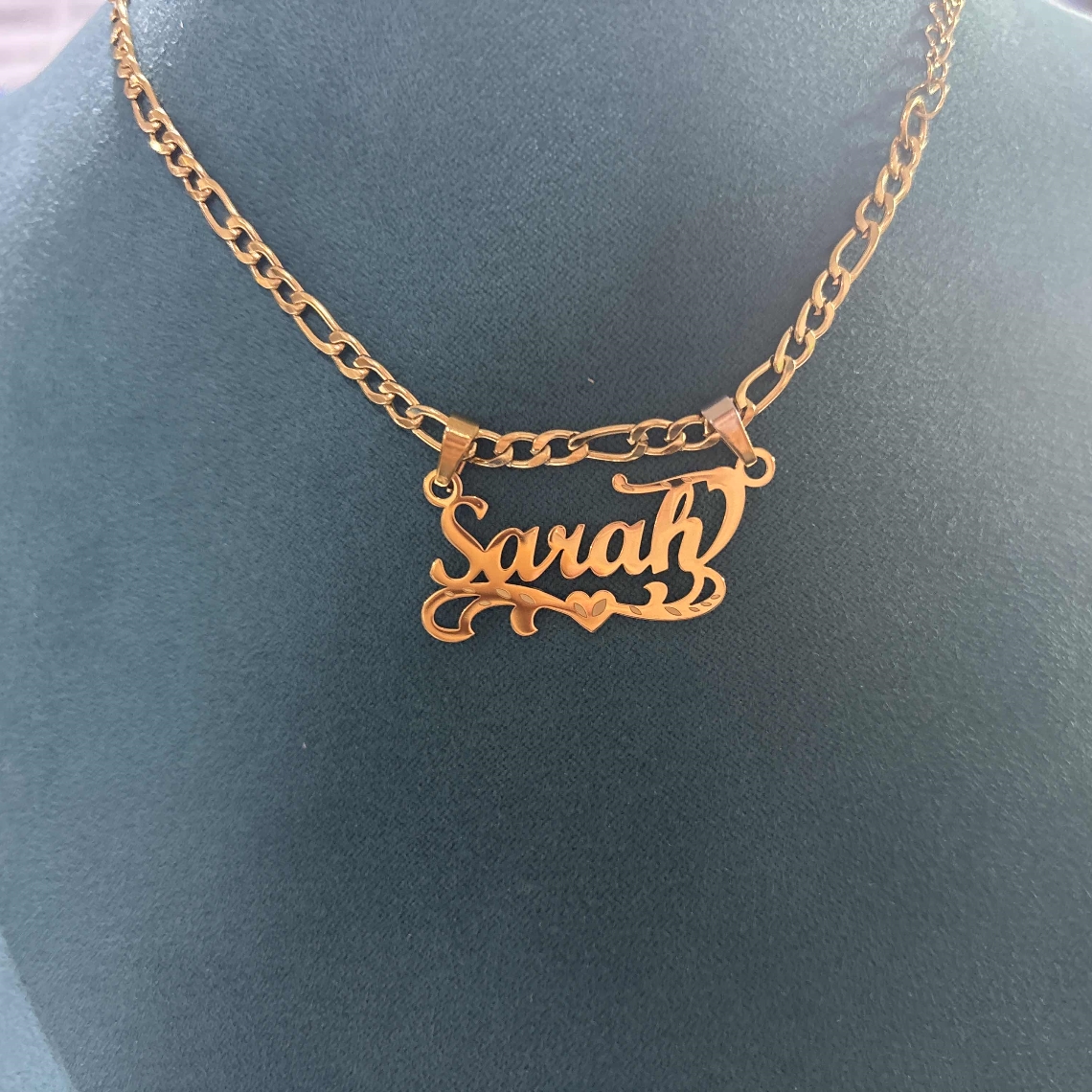 Custom Figaro Chain Heart Name - Women Fashion Names のレビューと価格