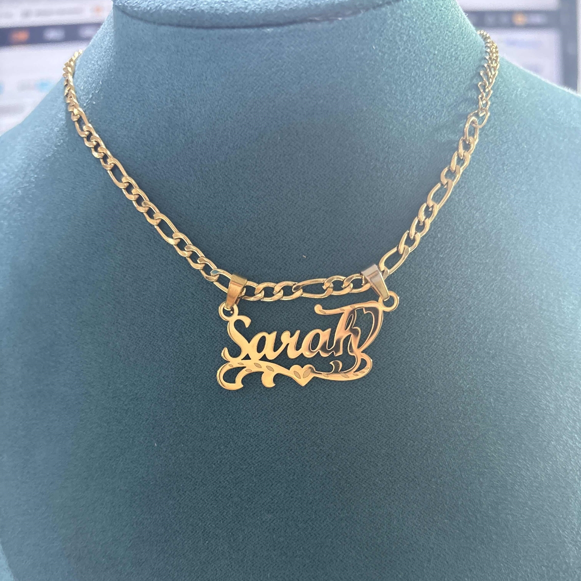 Custom Figaro Chain Heart Name - Women Fashion Names のレビューと価格