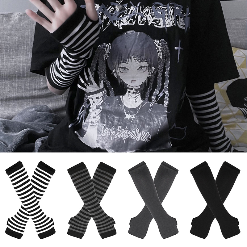 Women Long Sleeve Gothic Strip - Women'S Fashion Gloves のレビューと価格