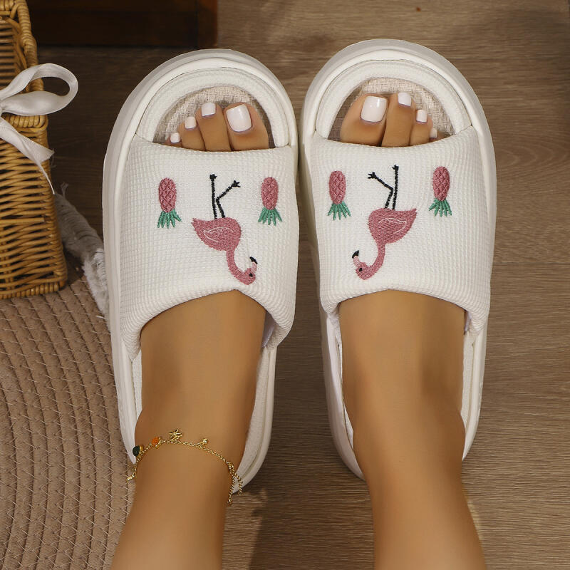 Flamingo Platform Women's Slip - Women Fashion Images のレビューと価格