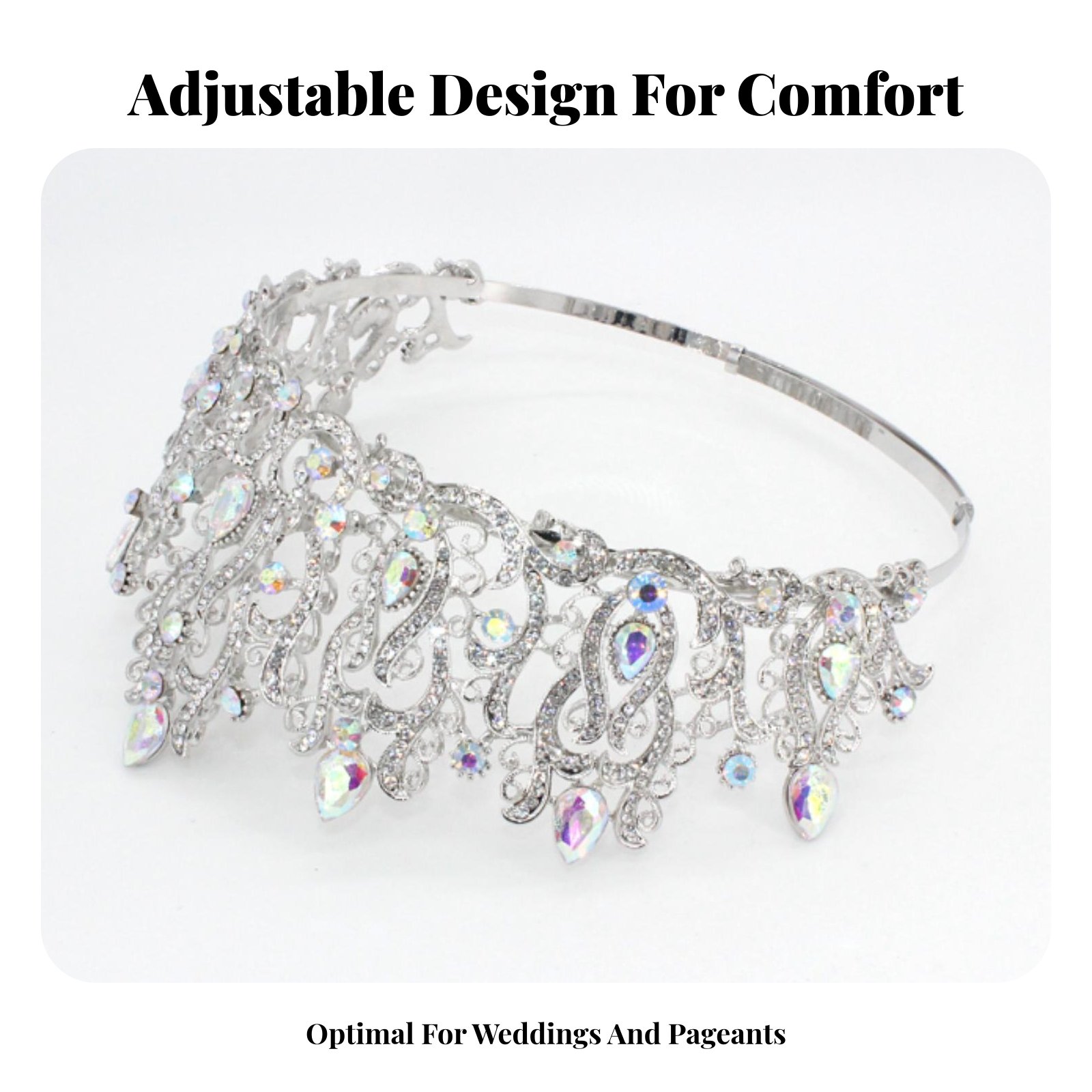 Crystal Pageant Crown Encruste - Women Queen Fashion のレビューと価格