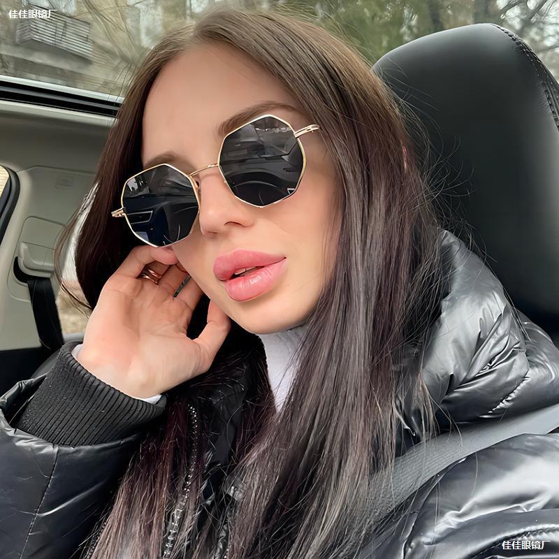 Square Polygon Metal Sunglasse - Women'S Fashion Eyeglasses のレビューと価格